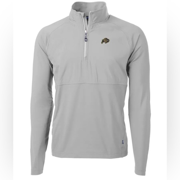 Men’s Cutter & Buck Gray Colorado Buffaloes Adapt Eco Knit Hybrid 1/4-Zip XL NWT - Picture 1 of 6